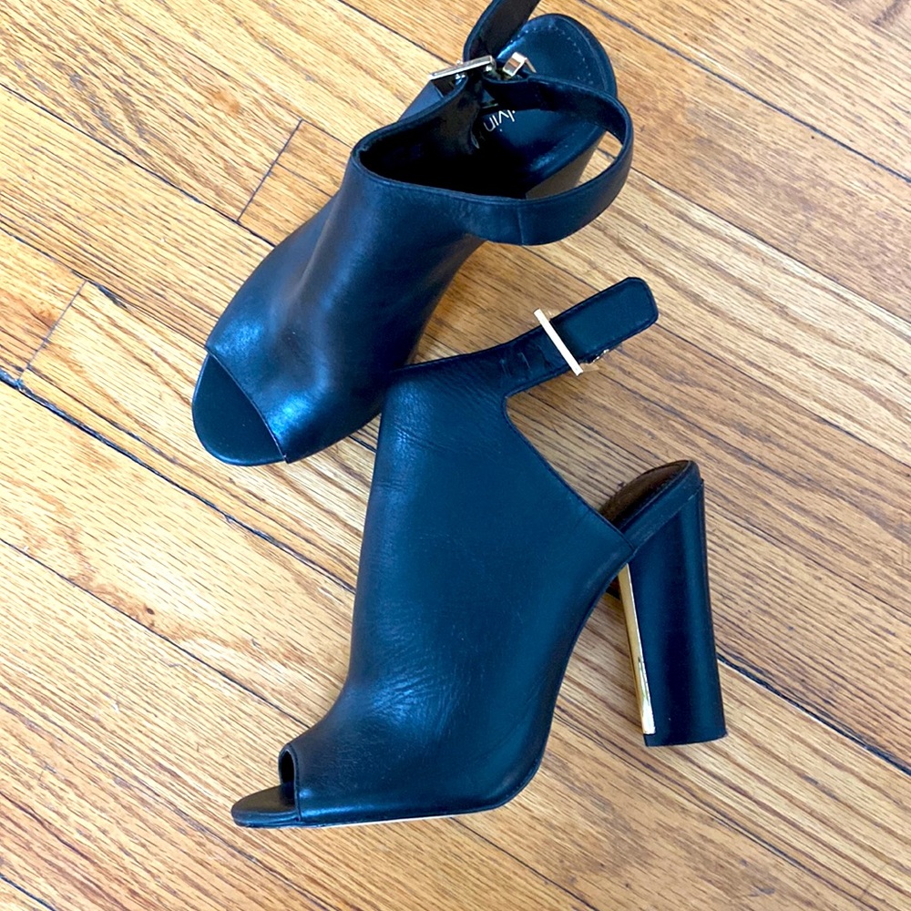 Calvin Klein Black Block Heeled Booties